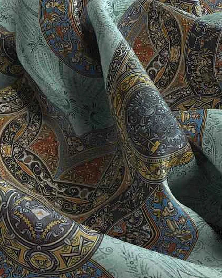 Close-up of the Firoza print