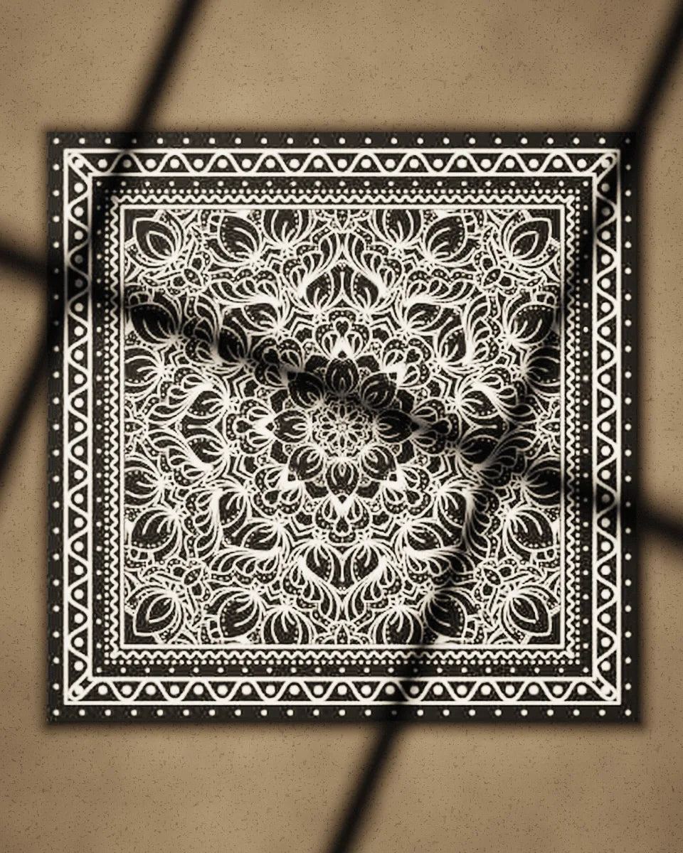 Kolam bandana laid flat