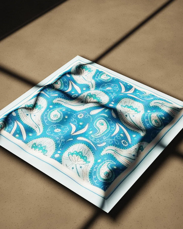 Neel Kairi bandana, crumpled on a concrete floor